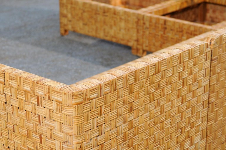 Late 20th Century Stellar 6-Piece Basketweave Cane Seating Set by Danny Ho Fong, circa 1975 For Sale