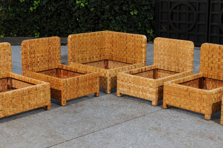 Stellar 6-Piece Basketweave Cane Seating Set by Danny Ho Fong, circa 1975 For Sale 2