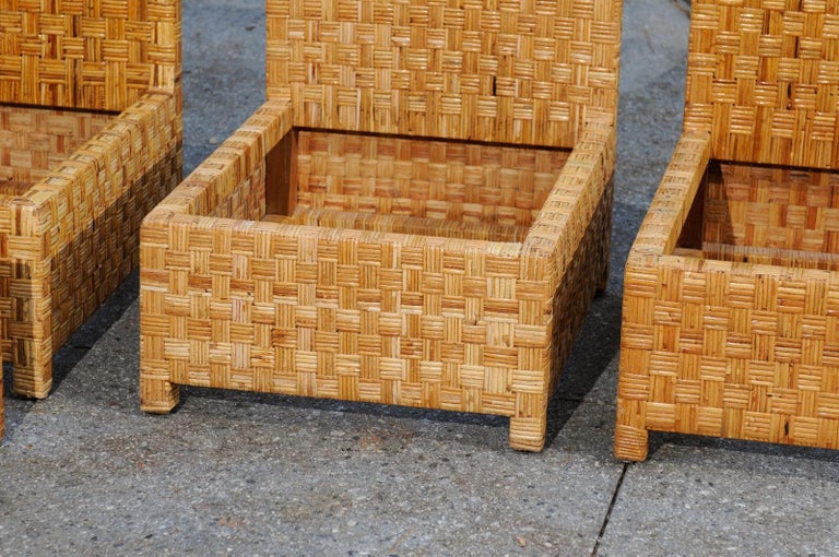 Stellar 6-Piece Basketweave Cane Seating Set by Danny Ho Fong, circa 1975 For Sale 3