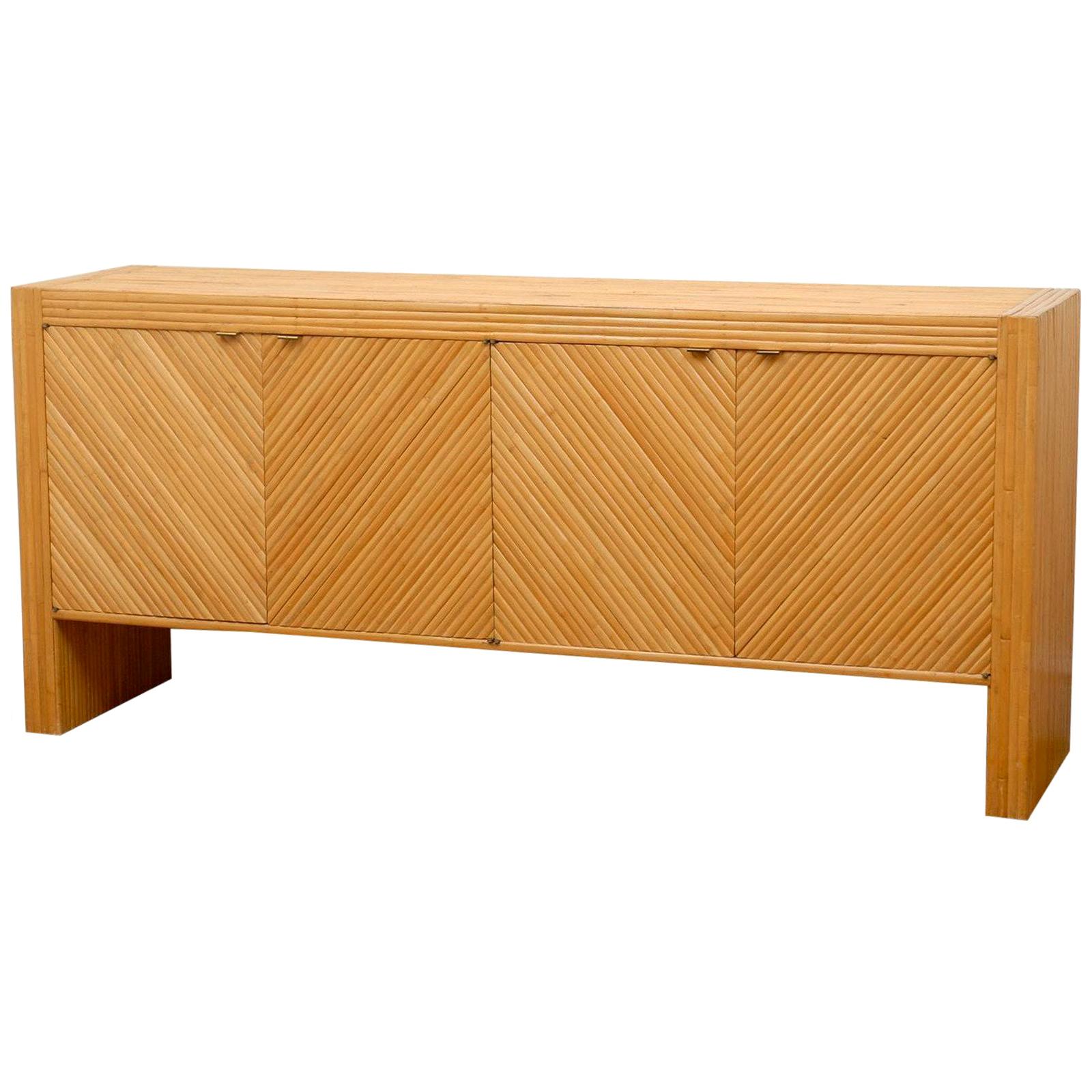 Stellar Bamboo Buffet or Credenza in the Style of Milo Baughman For Sale