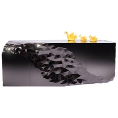 STELLAR Cabinet in Onyx Black Mirror Polished Steel by Jake Phipps STELLAR Cabinet in Onyx Black Mirror Polished Steel by Jake Phipps