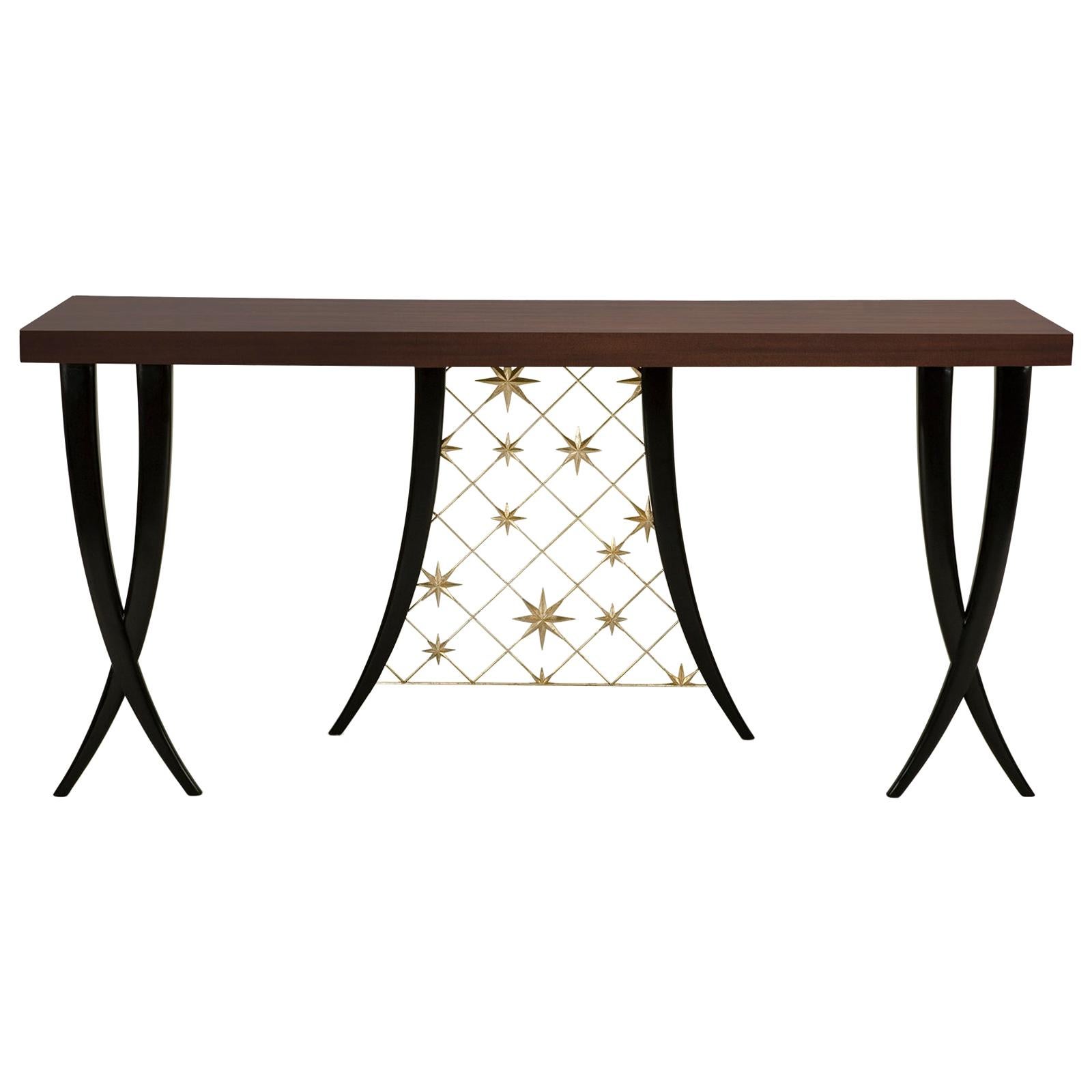 Stellar Console Table with Solid Mahogany