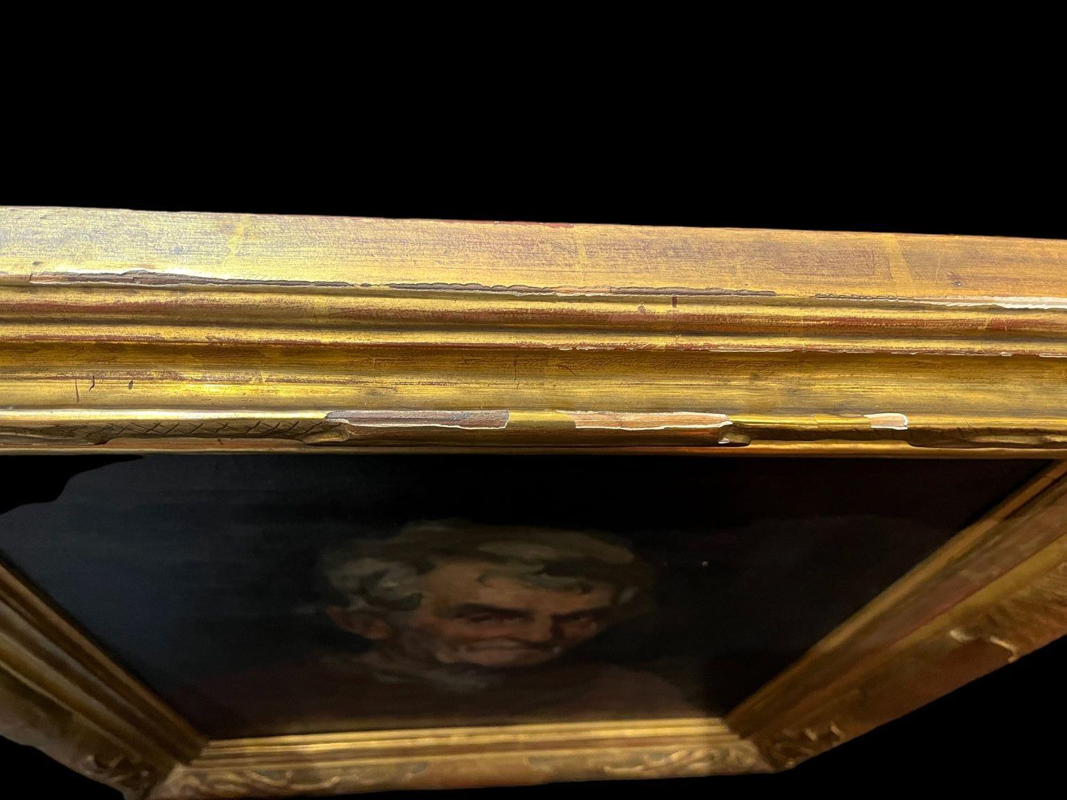 Feuille d'or Cadre en bois doré de Frederick Harer Circa 1920-1930