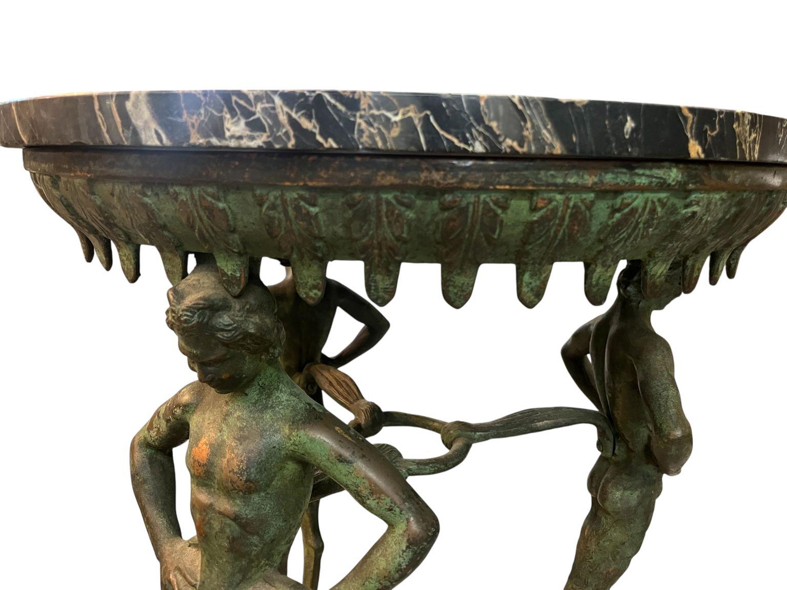 Stellar Grand Tour Bronze And Marble Table Circa 1910-1920 For Sale 7