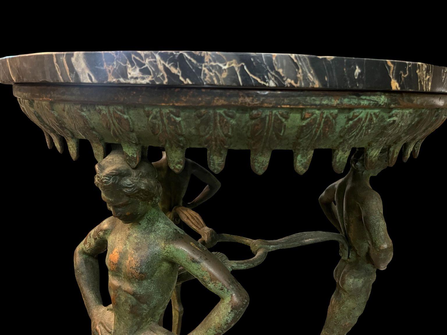 Stellar Grand Tour Bronze And Marble Table Circa 1910-1920 For Sale 8
