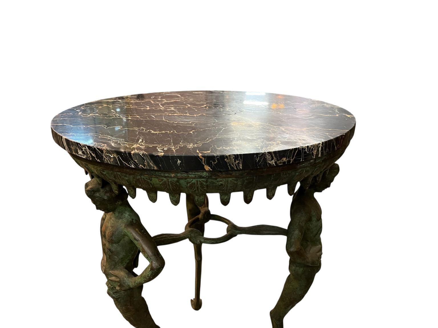 Stellar Grand Tour Bronze And Marble Table Circa 1910-1920 For Sale 9