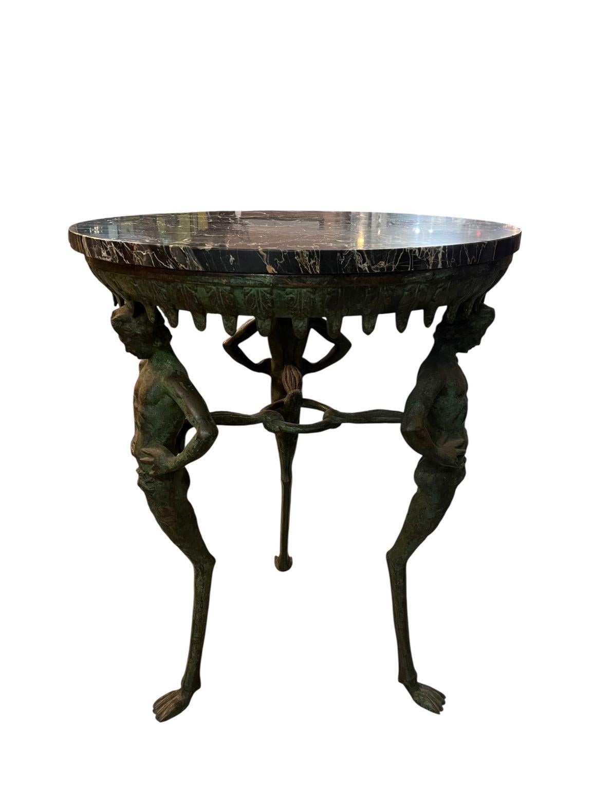 Stellar Grand Tour Bronze And Marble Table Circa 1910-1920 For Sale 11