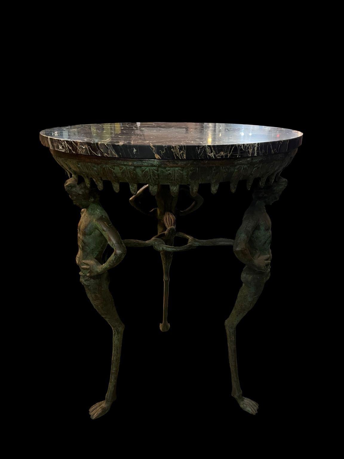 Stellar Grand Tour Bronze And Marble Table Circa 1910-1920 For Sale 12
