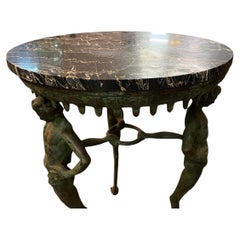 Mesa estelar Grand Tour de bronce y mármol Circa 1910-1920