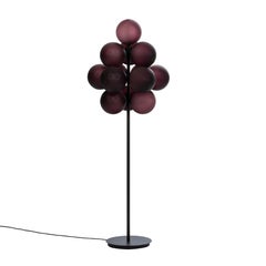 Stellar Grape Big Aubergine Acetato Black Floor Light by Pulpo
