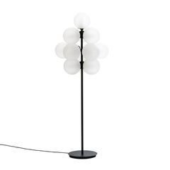Stellar Grape Big Transparent Acetato Black Floor Light by Pulpo
