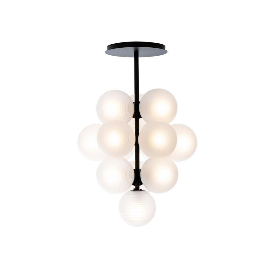 Stellar grape pendant small transparent acetato black by Pulpo.
Dimensions: D61 x H86 cm.
Materials: handblown glass coloured ,powder coated steel.

Also available in different finishes. Height can be customised. 

Raised up above the clouds