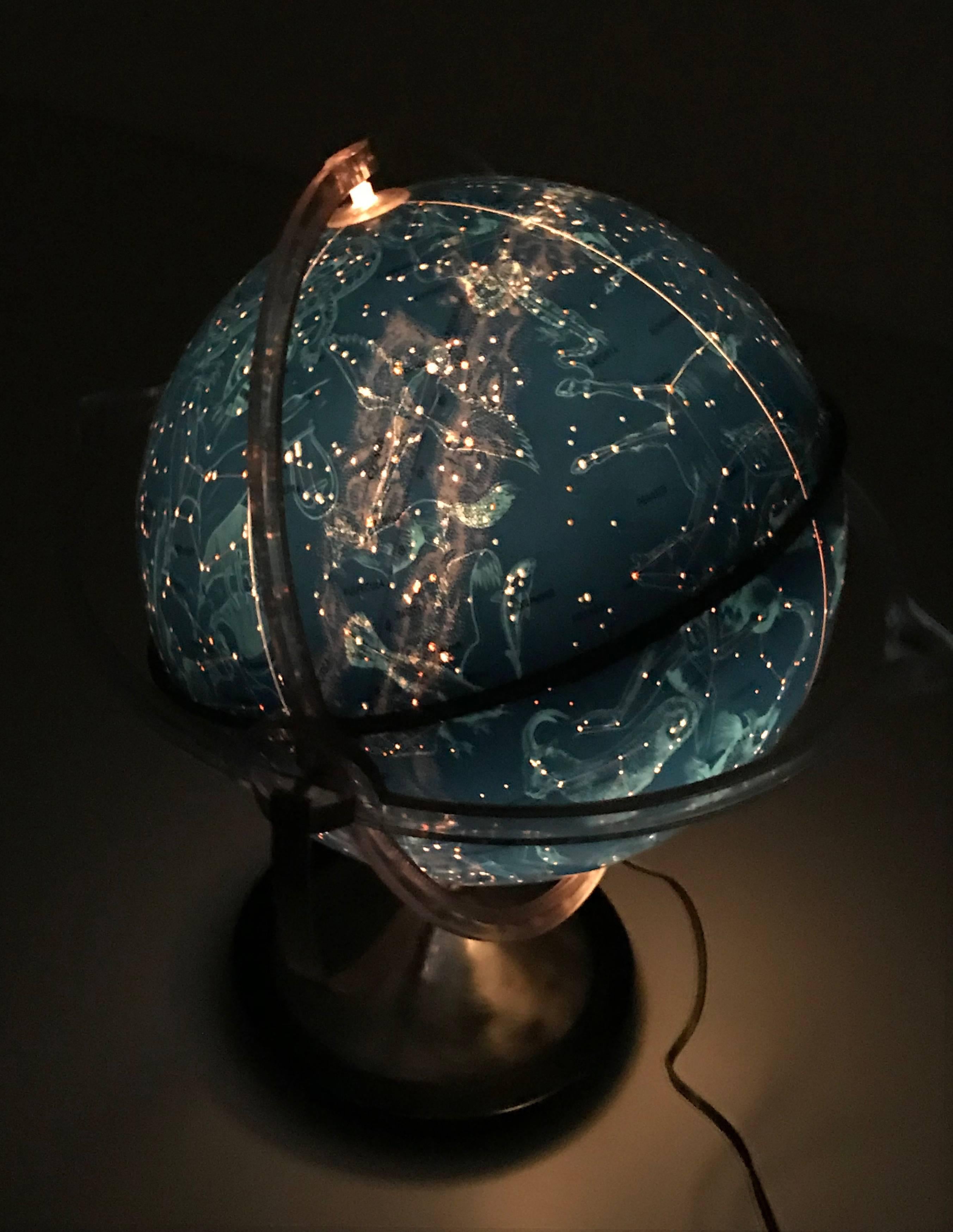 Mid-20th Century Stellar Luminous Globe, Astronomic, Constellation, Italy, 1960s
