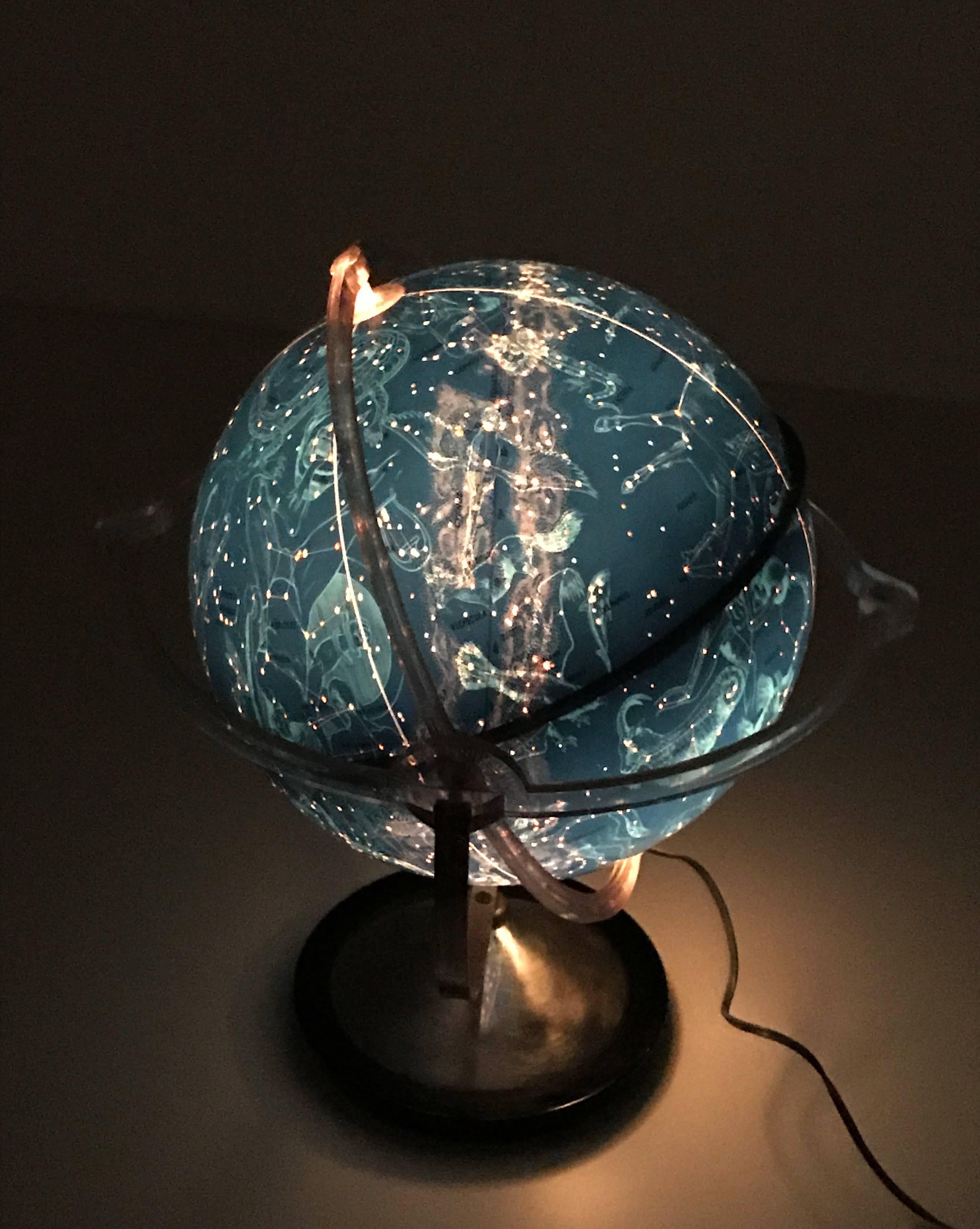 Acrylic Stellar Luminous Globe, Astronomic, Constellation, Italy, 1960s