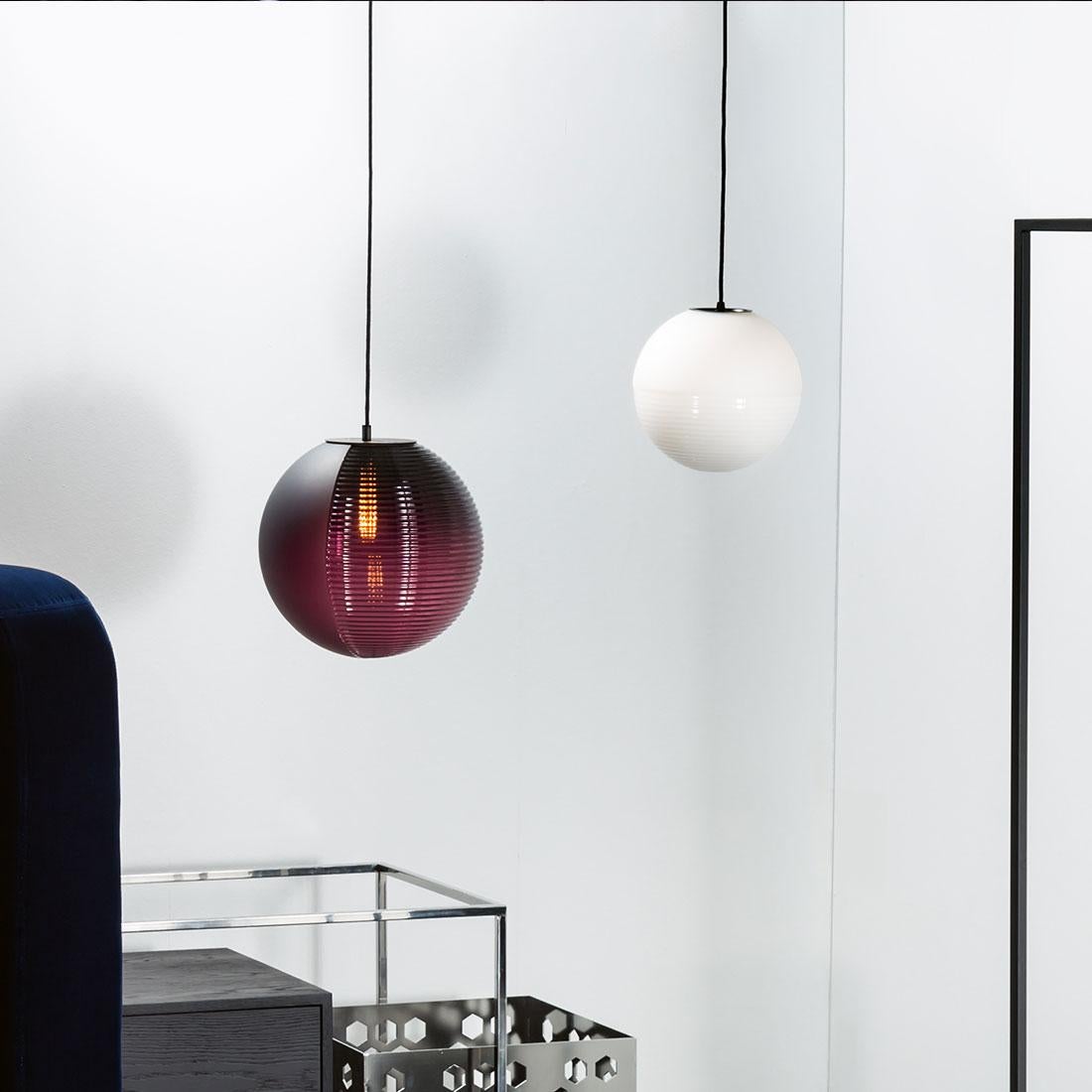 Hand-Crafted Stellar Pendant, Light, Aubergine Acetato, Minimal, European, 21st Century For Sale