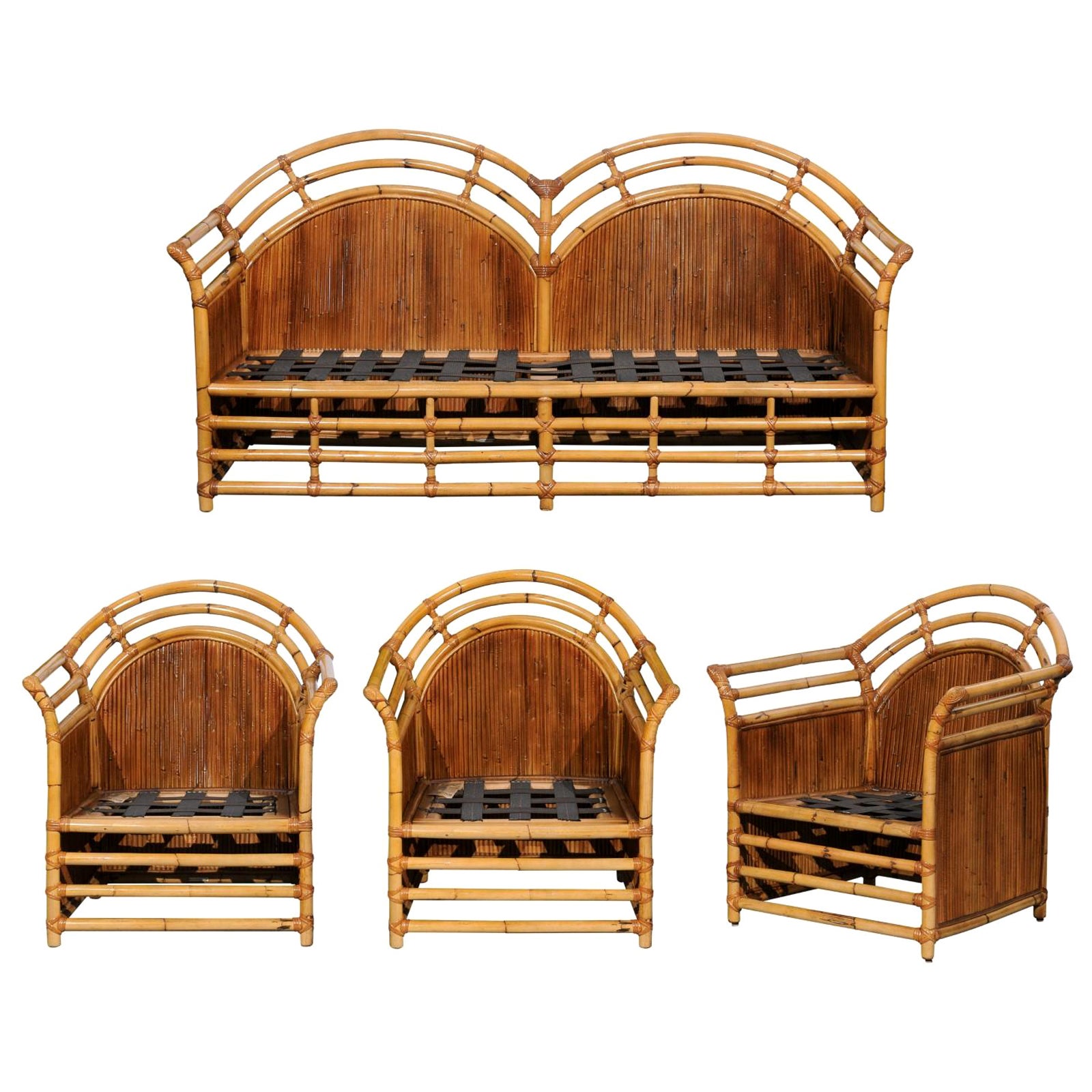 Stellar Restored 4 Piece Manau Seating Set by Henry Olko, circa 1980