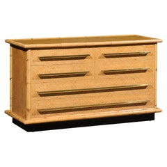 Stellar Commode restaurata in canna, bambù e ottone di Vivai del Sud, Italia, 1975