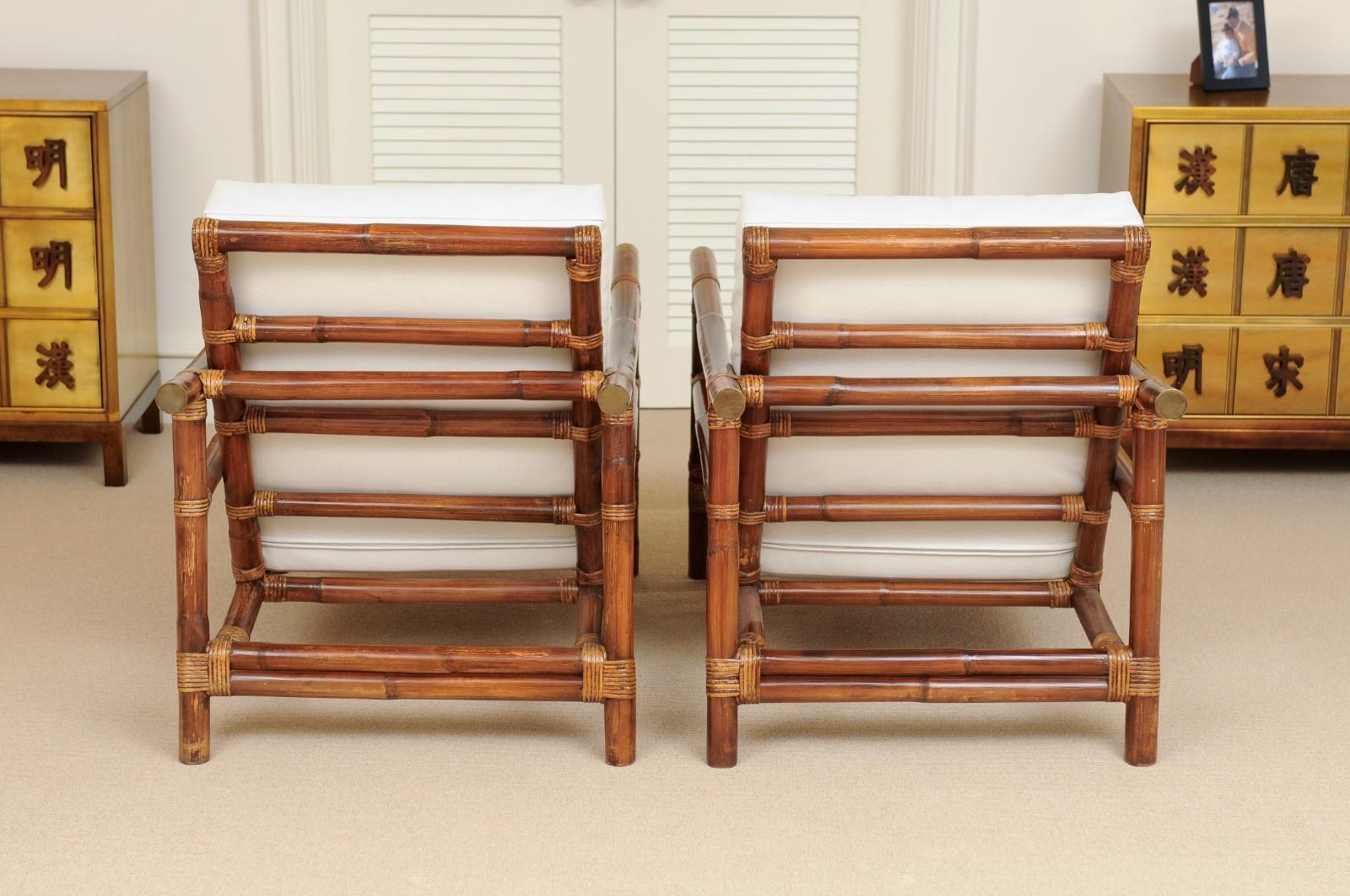 Stellar Restored Pair of Rattan Campaign Loungers, circa 1960 For Sale 1
