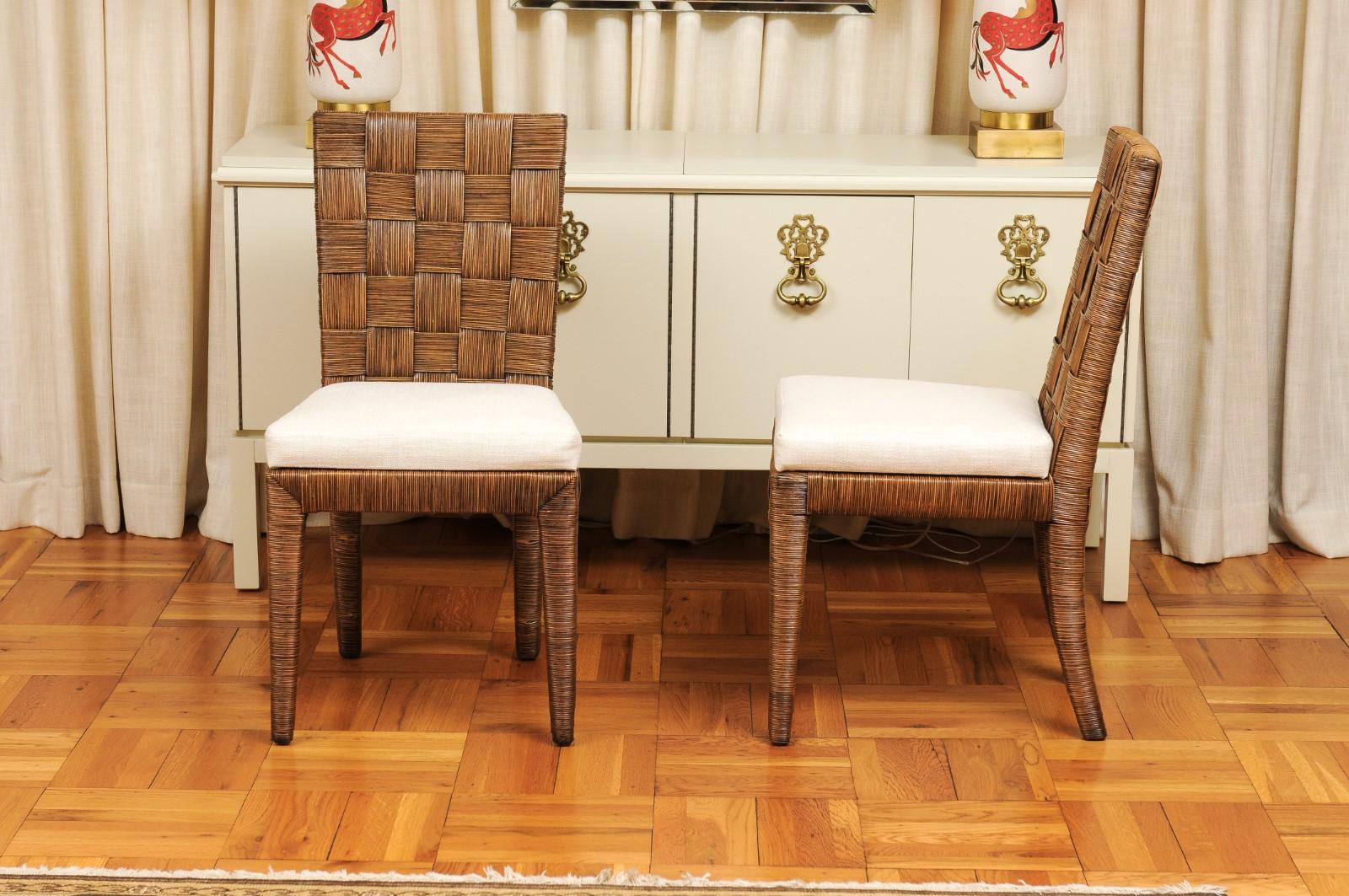 Stellar Set of 12 Vintage Block Island Cane Chairs by John Hutton for Donghia For Sale 9