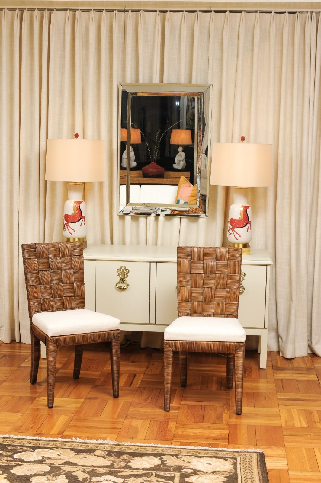 Organico moderno Stellare set di 12 sedie di canne Block Island vintage di John Hutton per Donghia in vendita