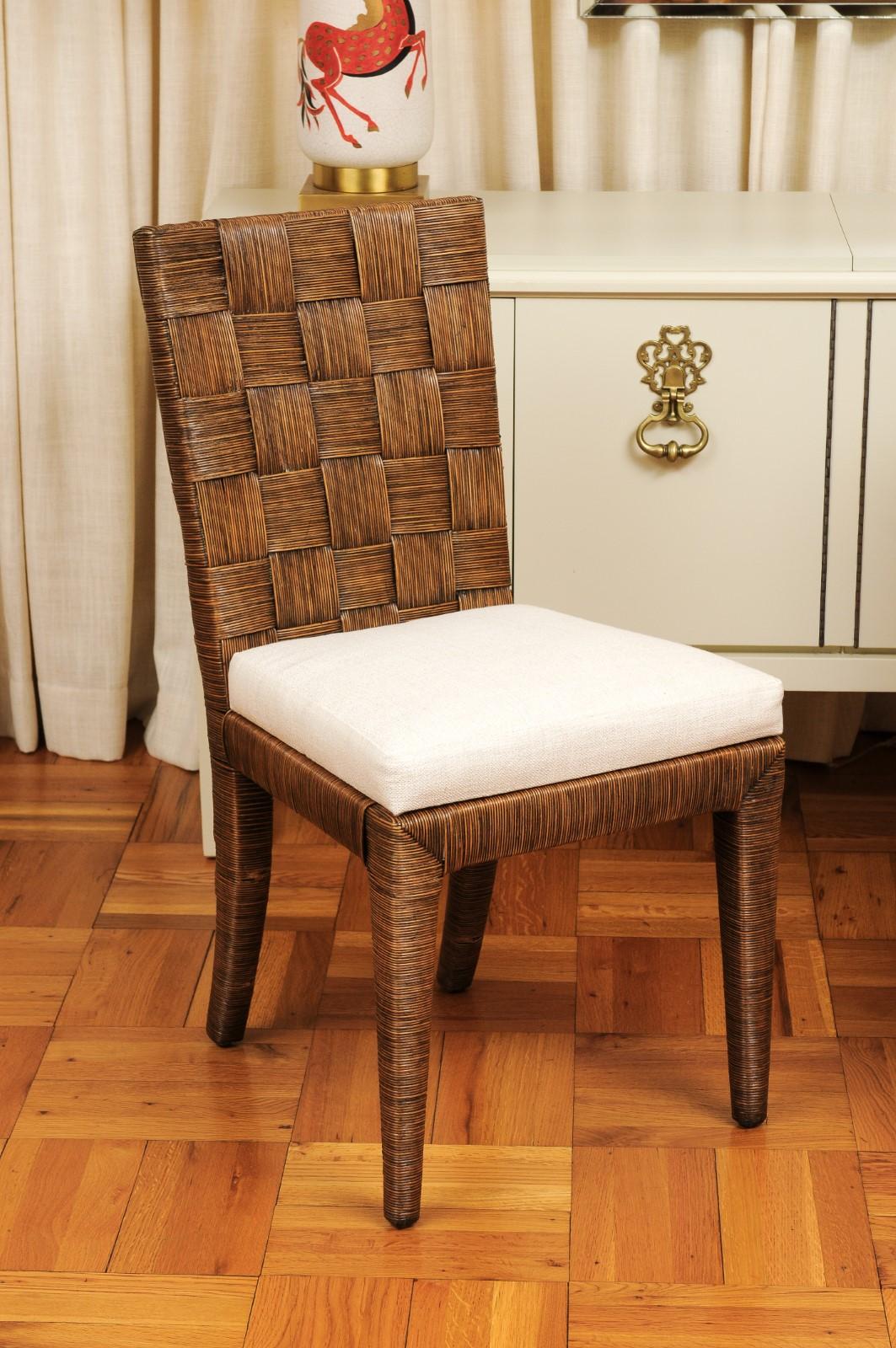 Americano Stellare set di 12 sedie di canne Block Island vintage di John Hutton per Donghia in vendita
