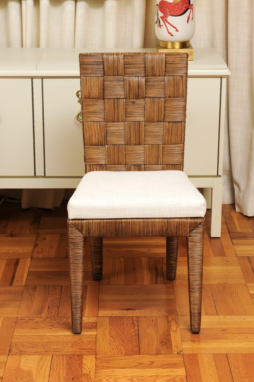 Stellar Set of 12 Vintage Block Island Cane Chairs by John Hutton for Donghia In Excellent Condition For Sale In Atlanta, GA