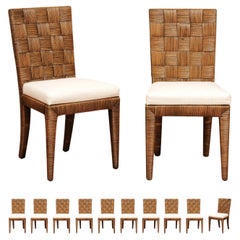 Stellar Restored Set of 12 Block Island Cane Chairs by John Hutton for Donghia