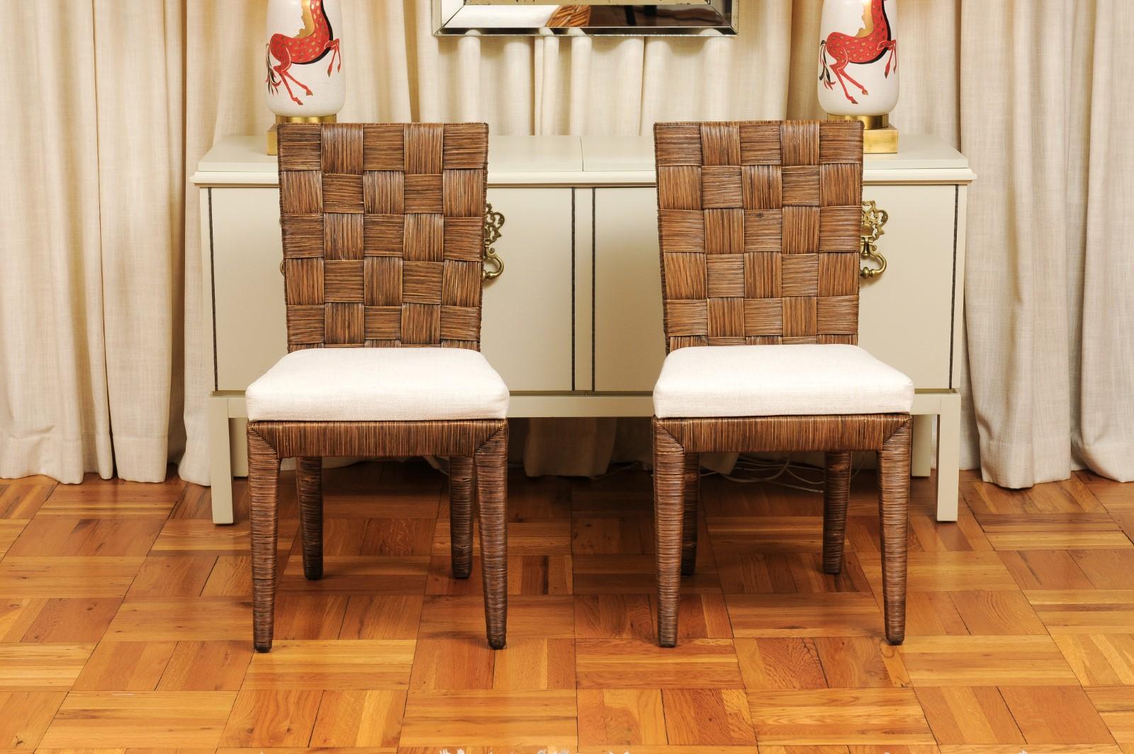 Stellar Restored Set of 16 Block Island Cane Chairs by John Hutton for Donghia For Sale 11