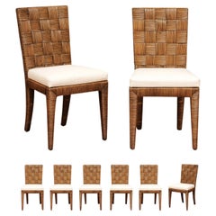 Stellar Restored Set of 8 Block Island Cane Chairs by John Hutton for Donghia