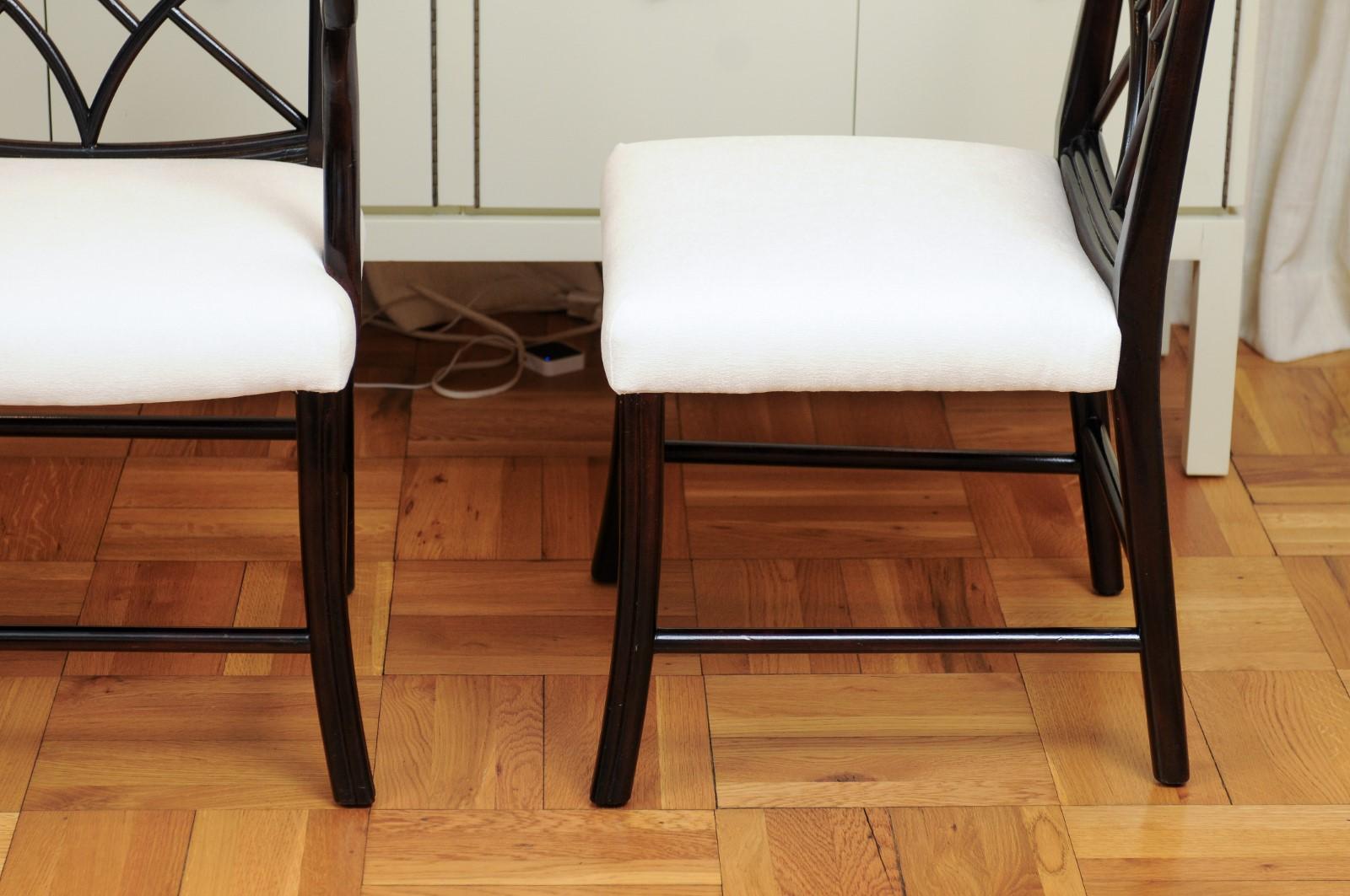 Stellar Restored Set of 8 Mahogany Cockpen Dining Chairs in Espresso, circa 1940 For Sale 8