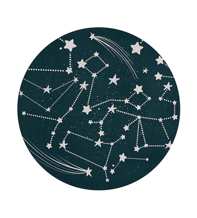 Round Stellar Kids Rug in Botanical Silk by Circu Magical Furniture is the ideal piece for any children's rooms, and for the little space adventurers who love to look up to the sky every night and count the stars. This Kids Rug made in botanical