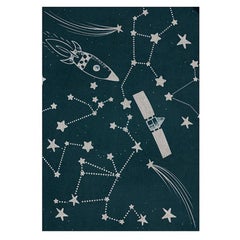 Tapis carré Stellar en soie botanique Moder pour enfants par Circu Magical Furniture