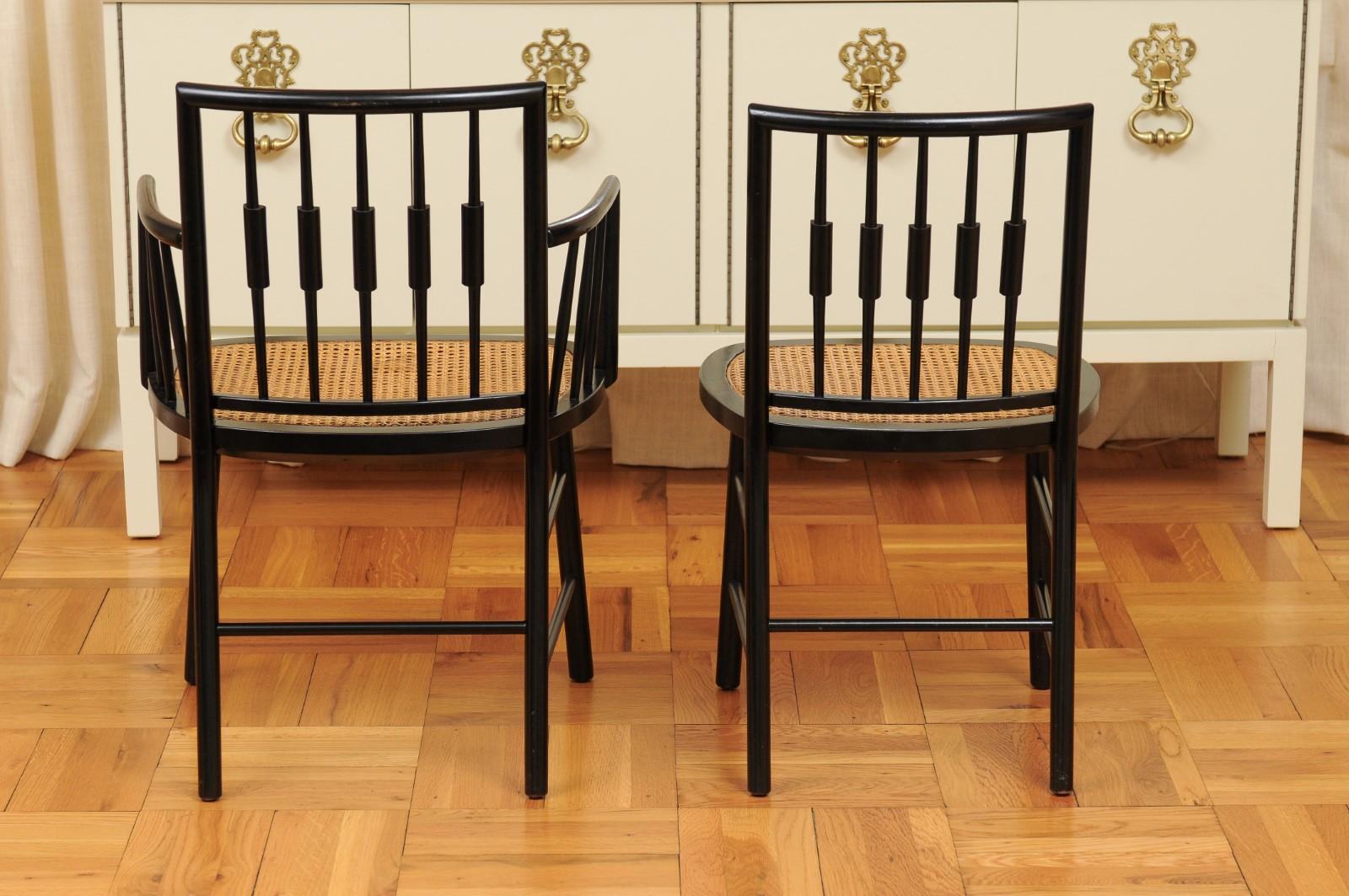 Ensemble Stellar de 12 chaises Windsor modernes de Michael Taylor, sièges en rotin en vente 7