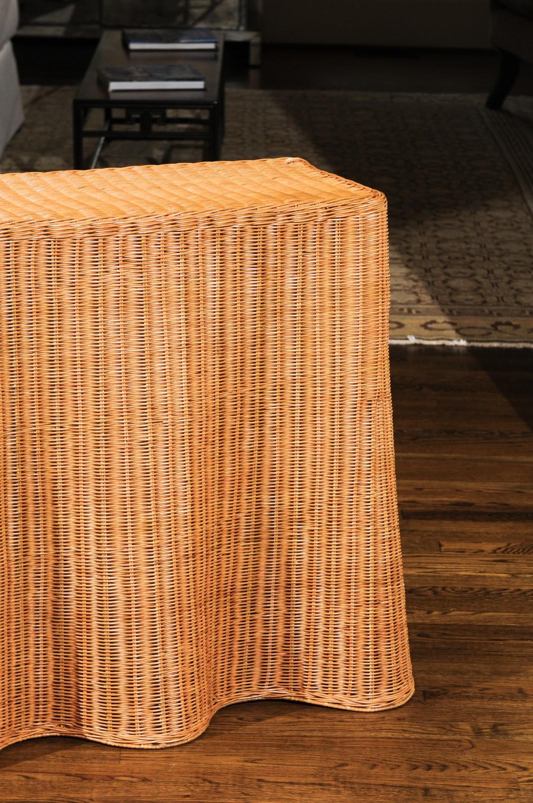 wicker console tables
