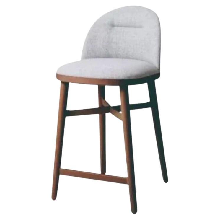 Stellar Works Bund Counter Stool Walnut Stained Ash Fabric For Sale