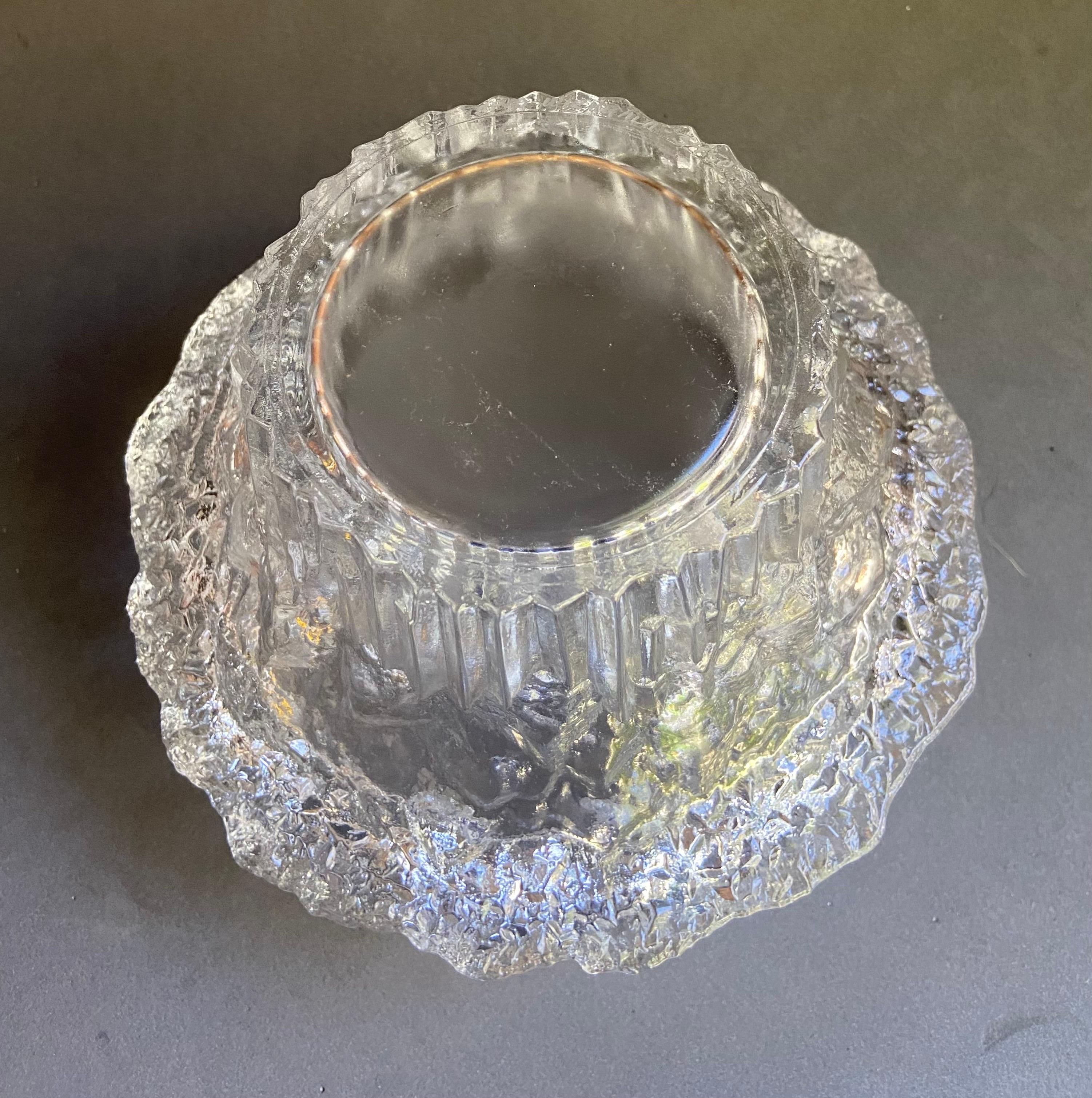 Glass Stellaria Ice Bowl by Tapio Wirkkala 1960s Littala Finland #3450 For Sale