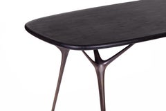Stellarnova Desk or Dining Table, Cast Bronze Legs with Bamboo Ply Top