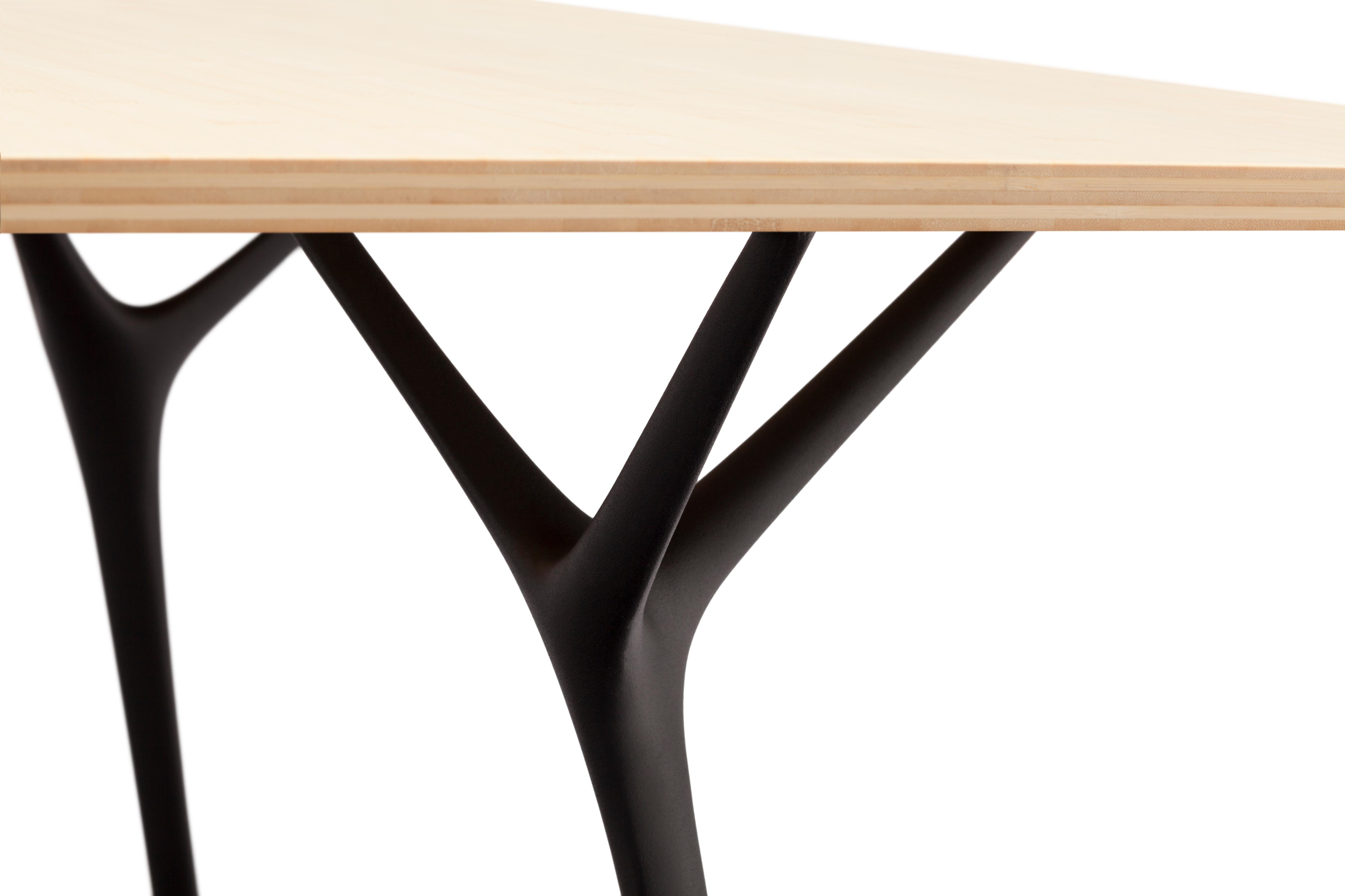 Minimalist Stellarnova, Recycled Cast Aluminum Legs & Bamboo Dining Table by Made in Ratio