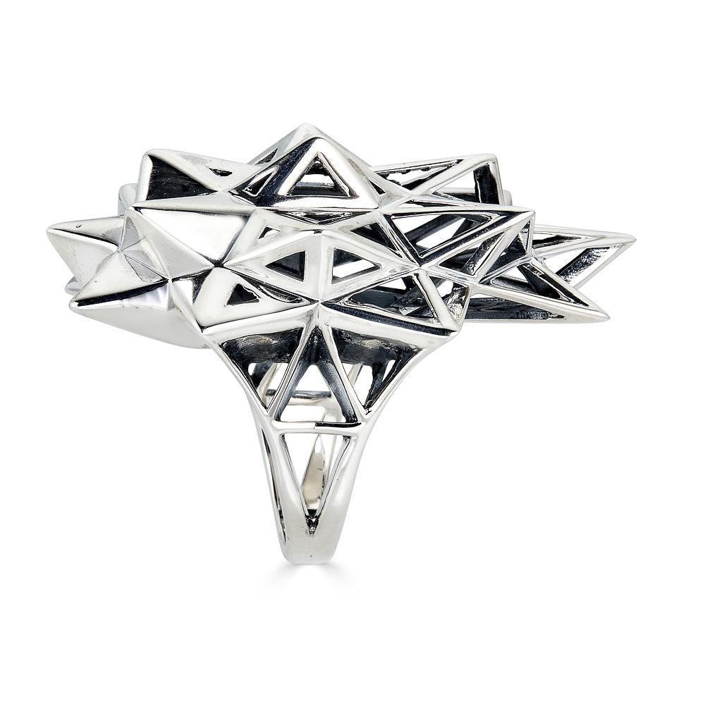 Sterling Silver Stellated Star Ring 1