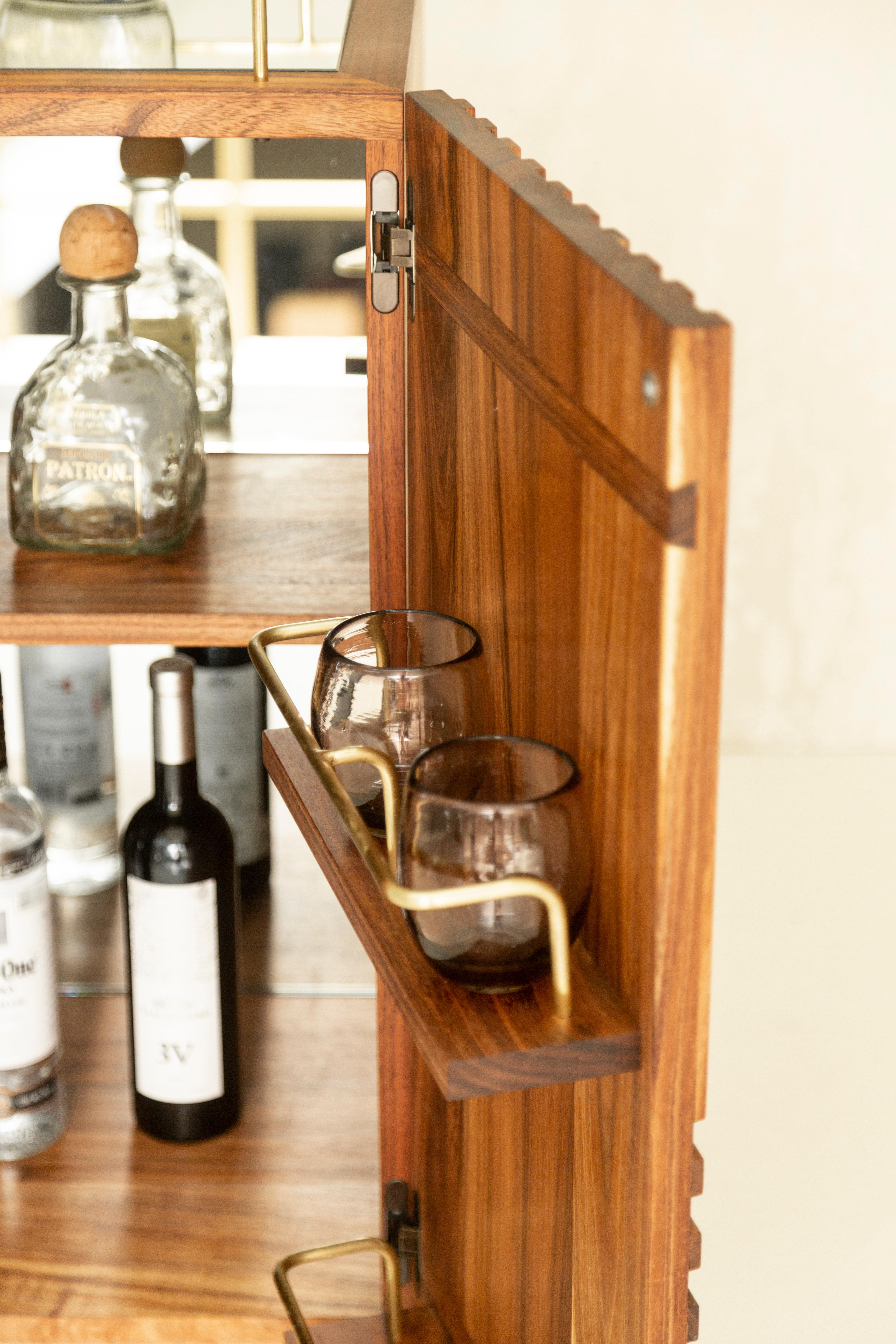 Mid-Century Modern Stellenbosch Bar Cabinet in Tzalam Wood by Tana Karei For Sale