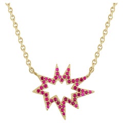 Stellina Nova Necklace with Pavé Rubies