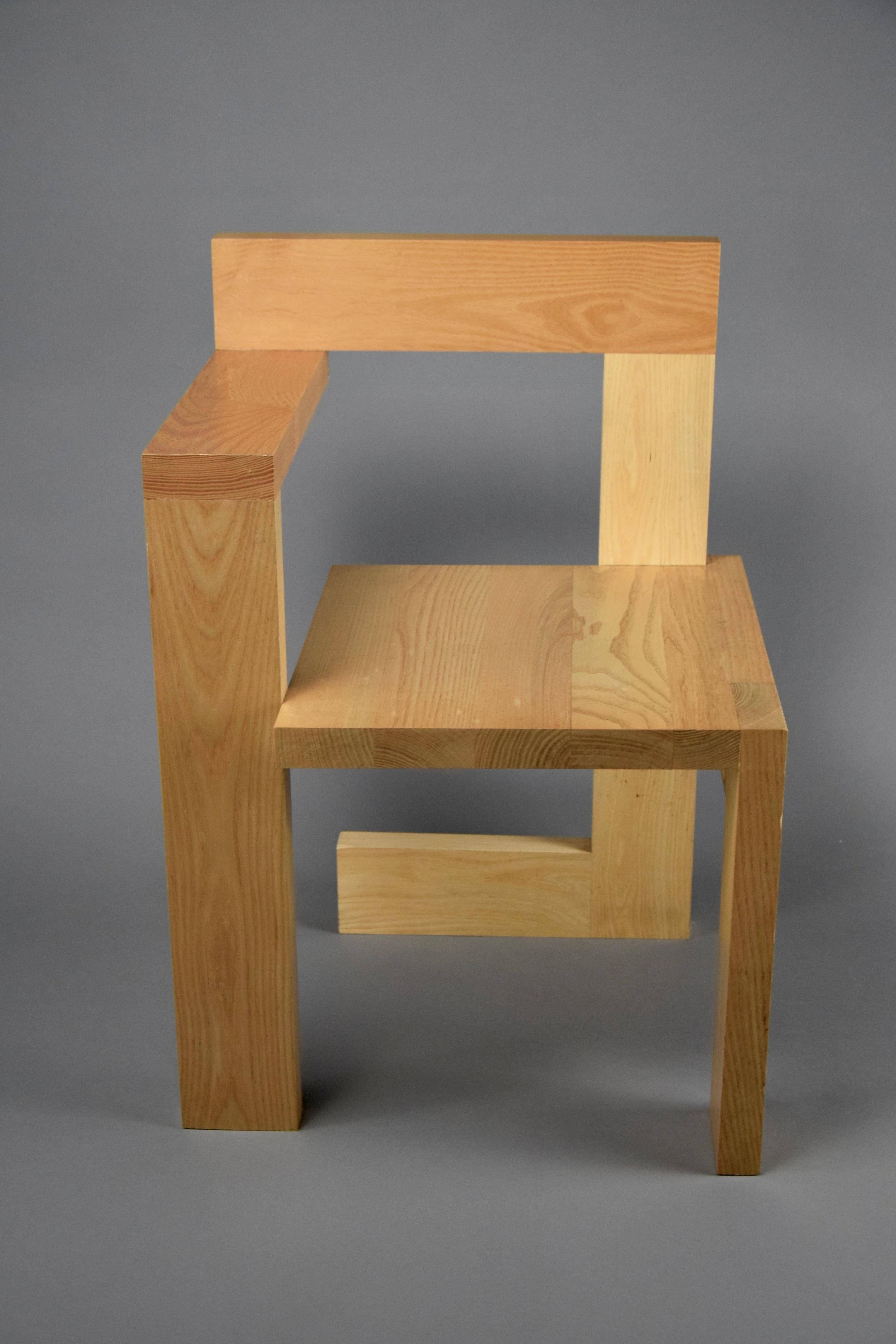 Oak Steltman Chair after Gerrit Rietveld