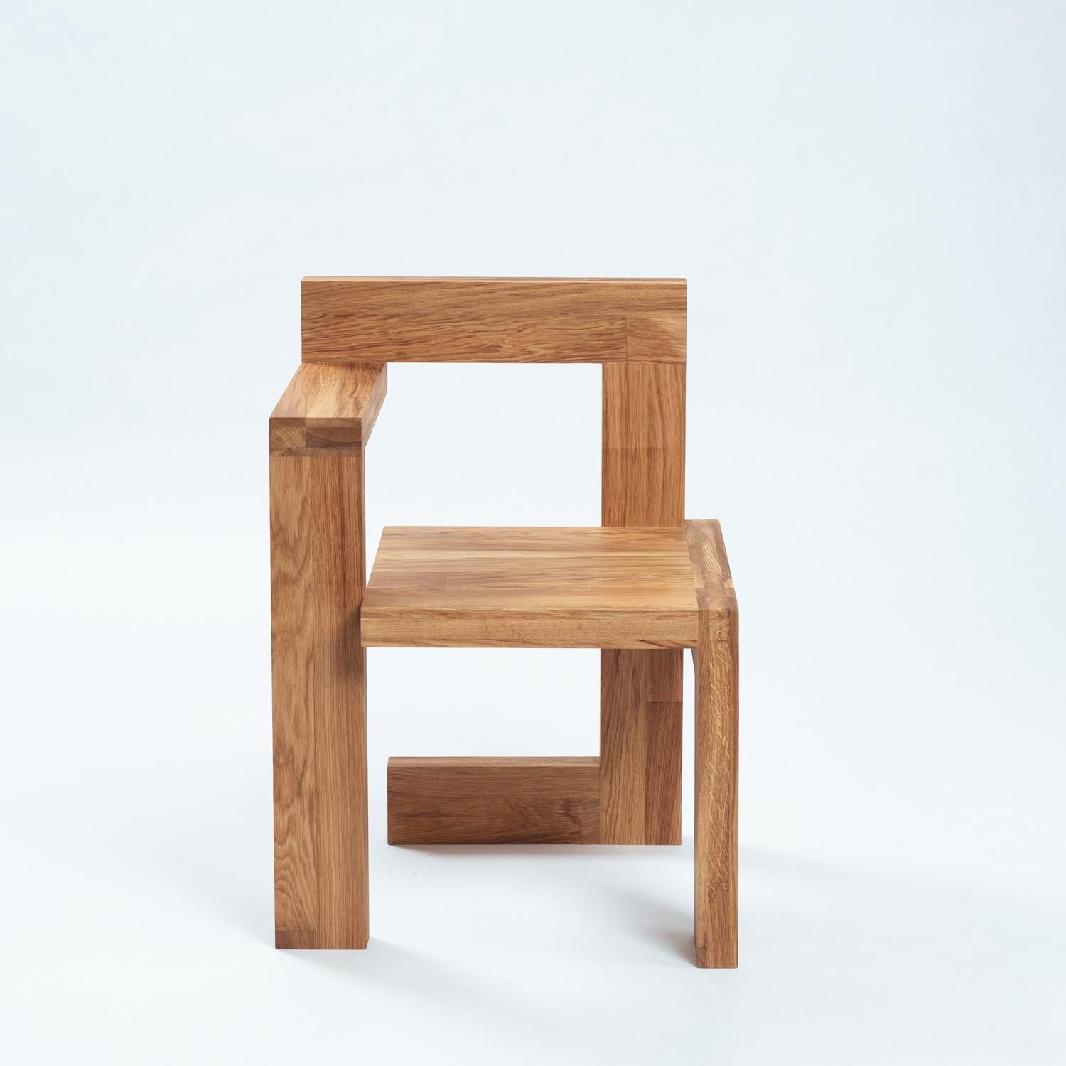 Steltman chair after Gerrit Rietveld in oak, left and right version, set of 2 2