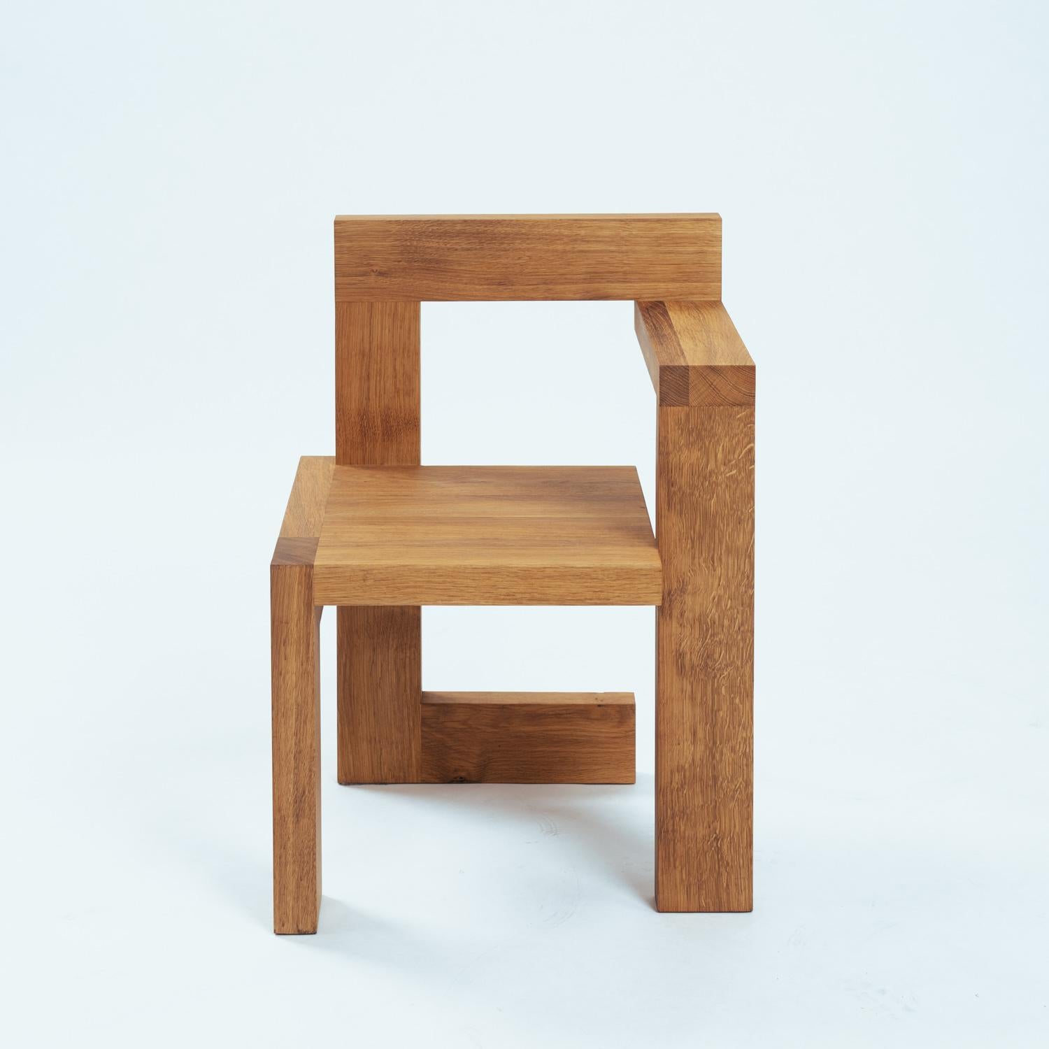 Mid-Century Modern Steltman chair after Gerrit Rietveld in oak, left and right version, set of 2