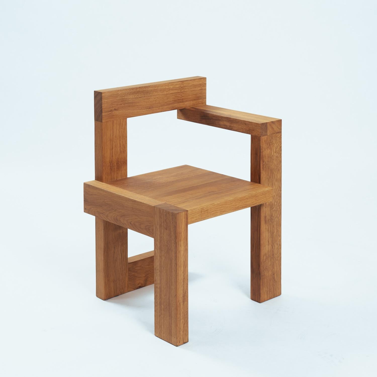 Dutch Steltman chair after Gerrit Rietveld in oak, left and right version, set of 2
