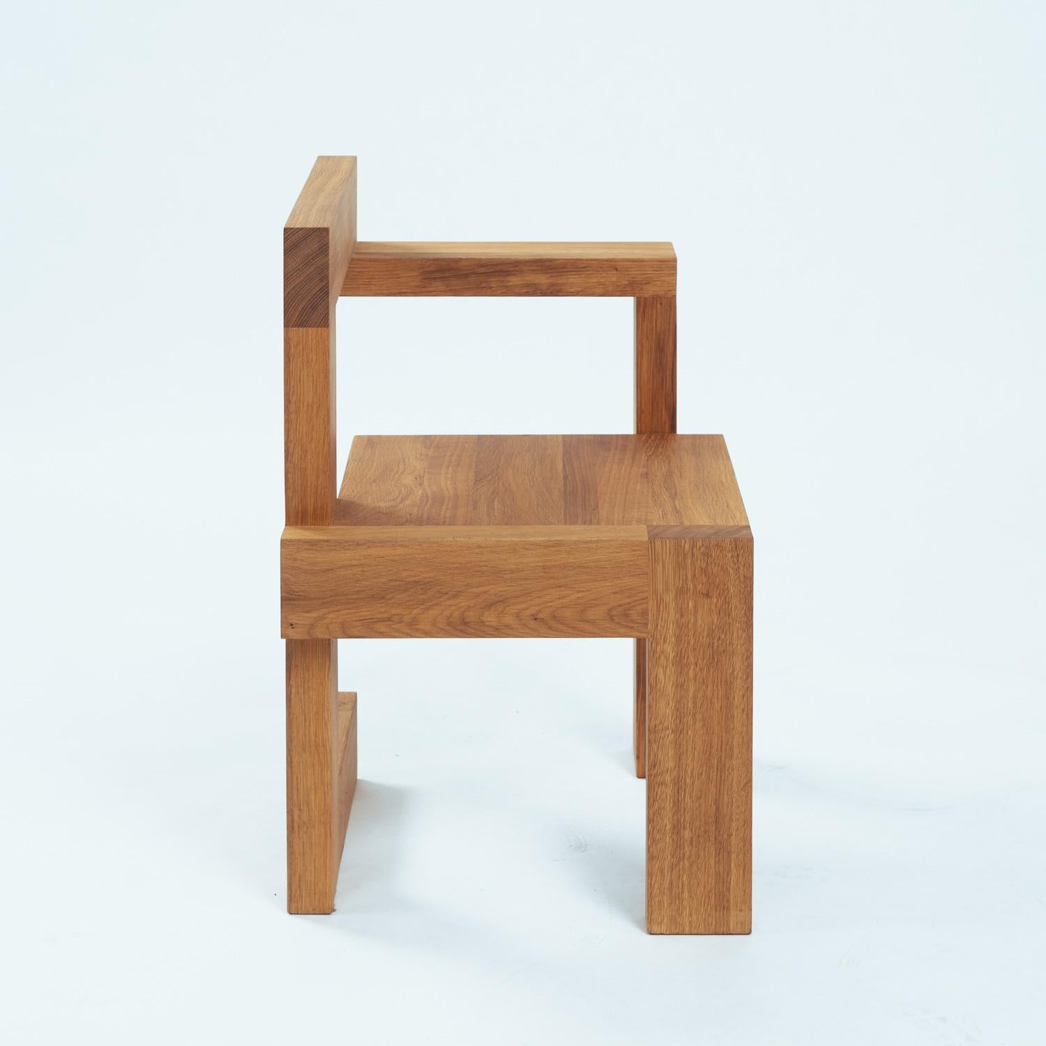 Mid-20th Century Steltman chair after Gerrit Rietveld in oak, left and right version, set of 2