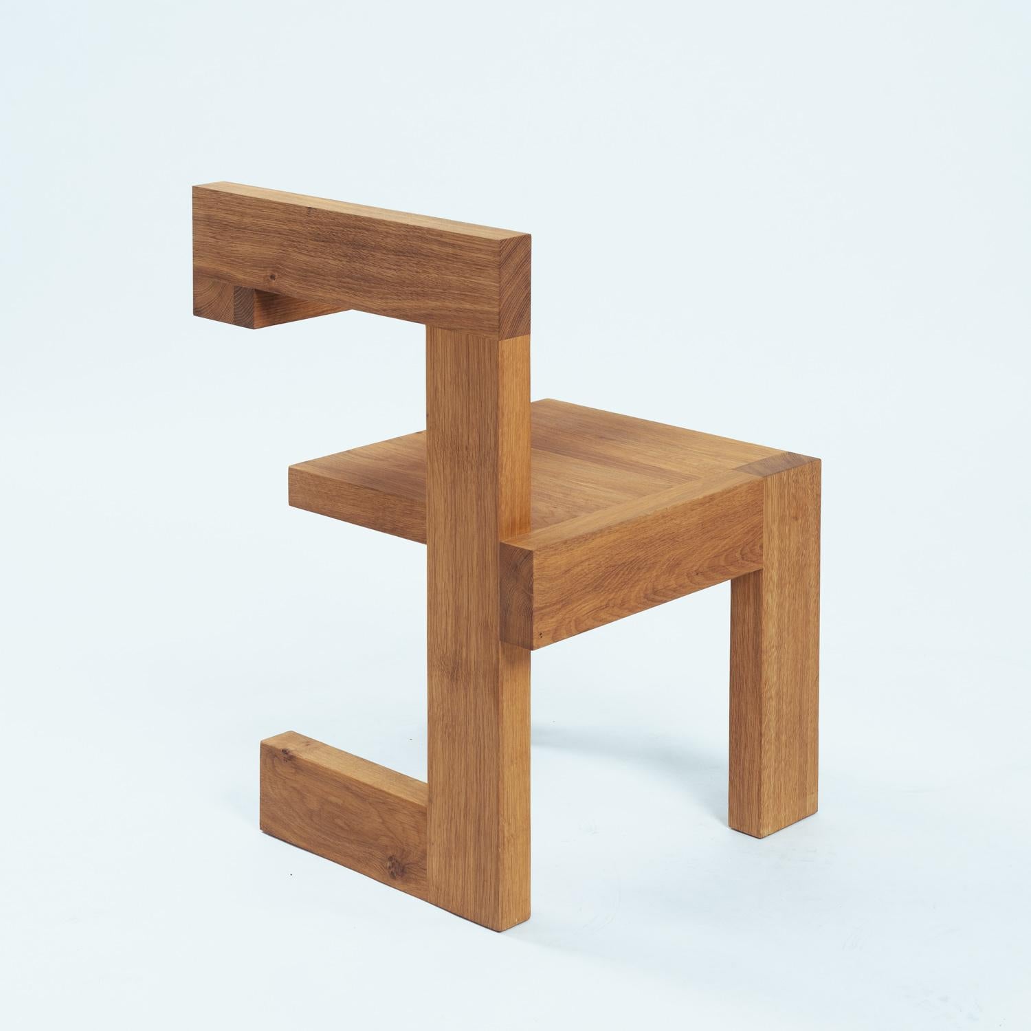 Oak Steltman chair after Gerrit Rietveld in oak, left and right version, set of 2