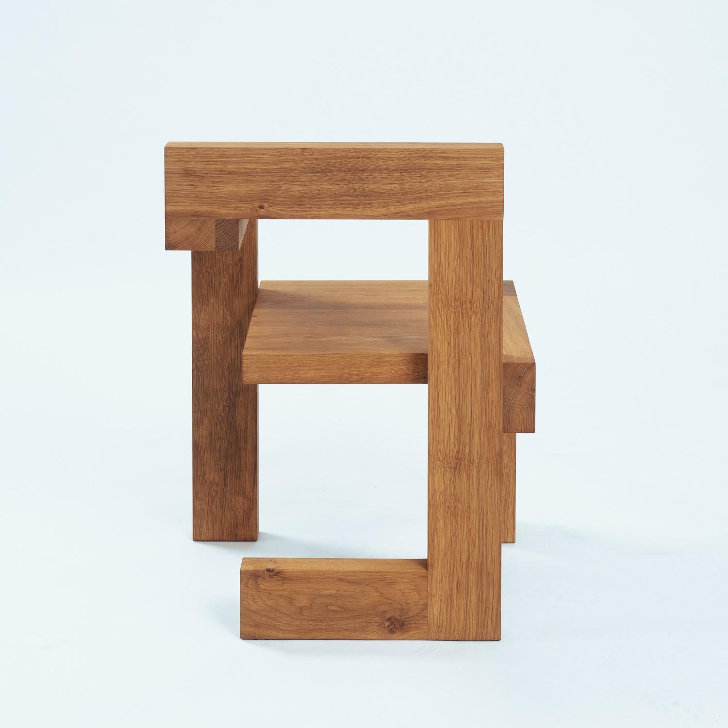 Steltman chair after Gerrit Rietveld in oak, left and right version, set of 2 1