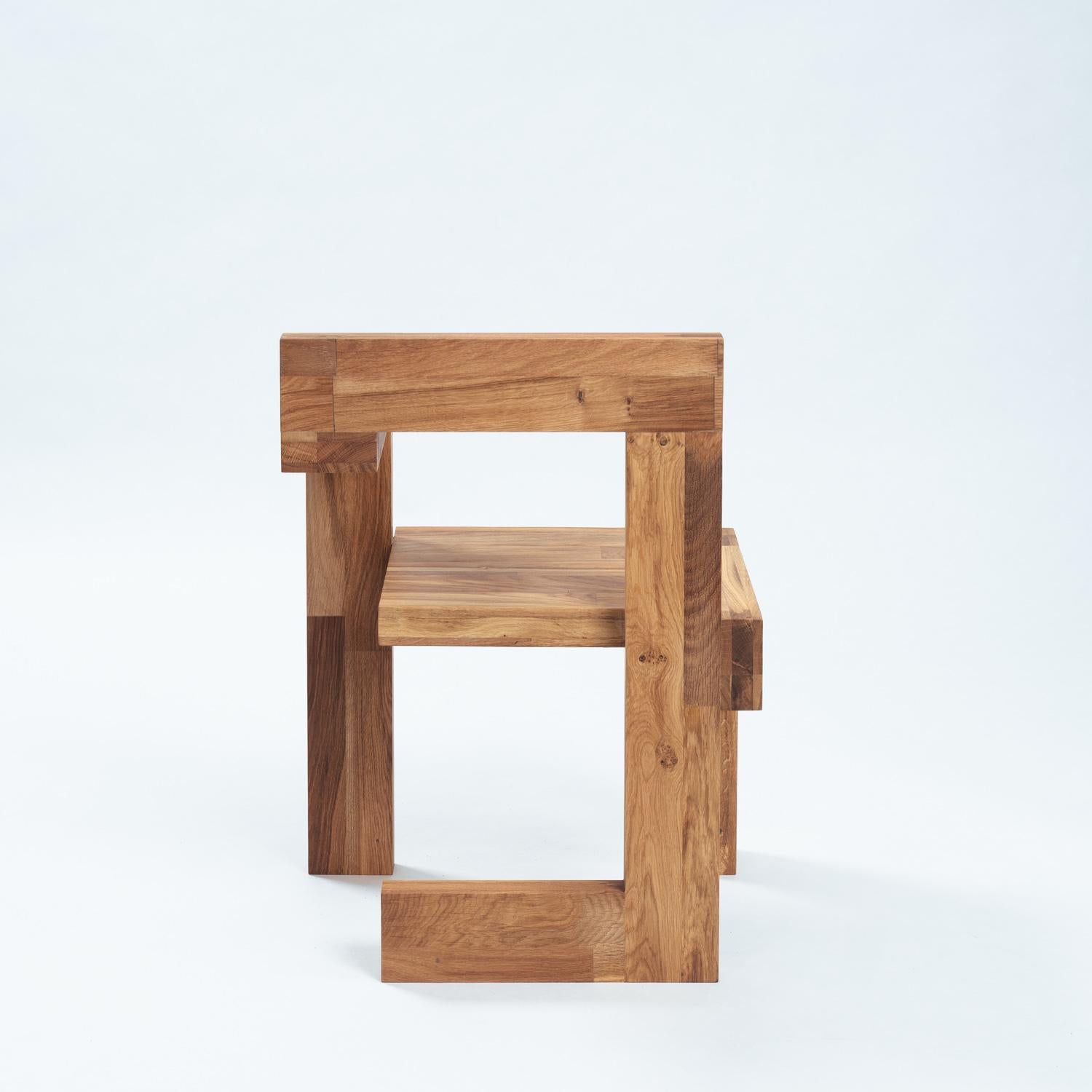 Steltman chair after Gerrit Rietveld in oak, left and right version, set of 2 1