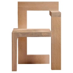 Steltman Chair in Oak, Designed in 1963 by Gerrit Rietveld